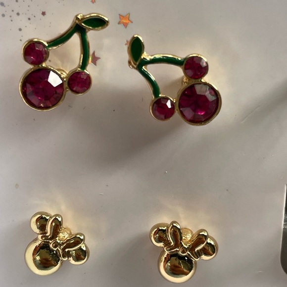 Disney earrings,Disney Minnie Mouse Earrings Set,Minnie Mouse Cherry earrings. - Picture 9 of 10